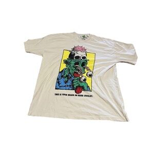 HARD JEWELRY 4TH ANNIVERSARY 4/20 TEE T Shirt Sz XL “This Is Your Brain” Graphic